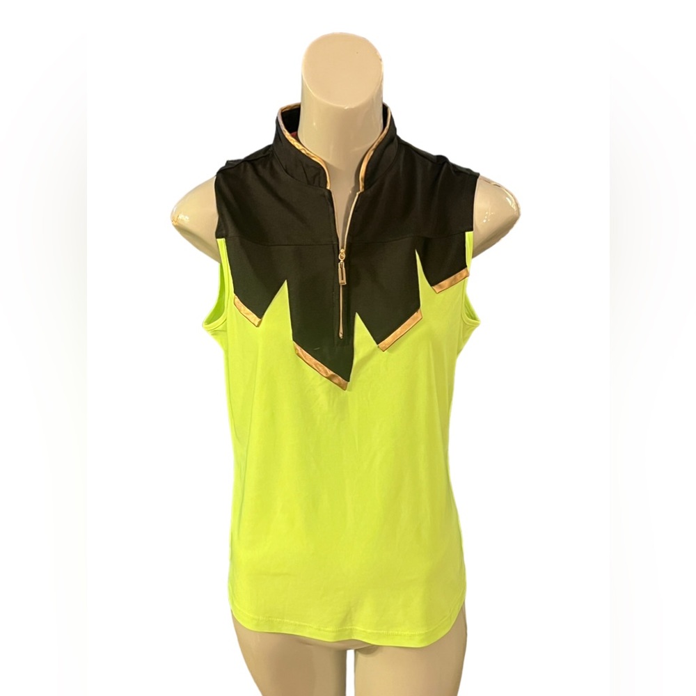 Jamie Sadock Golf 1/4 Zip Lime Green Top